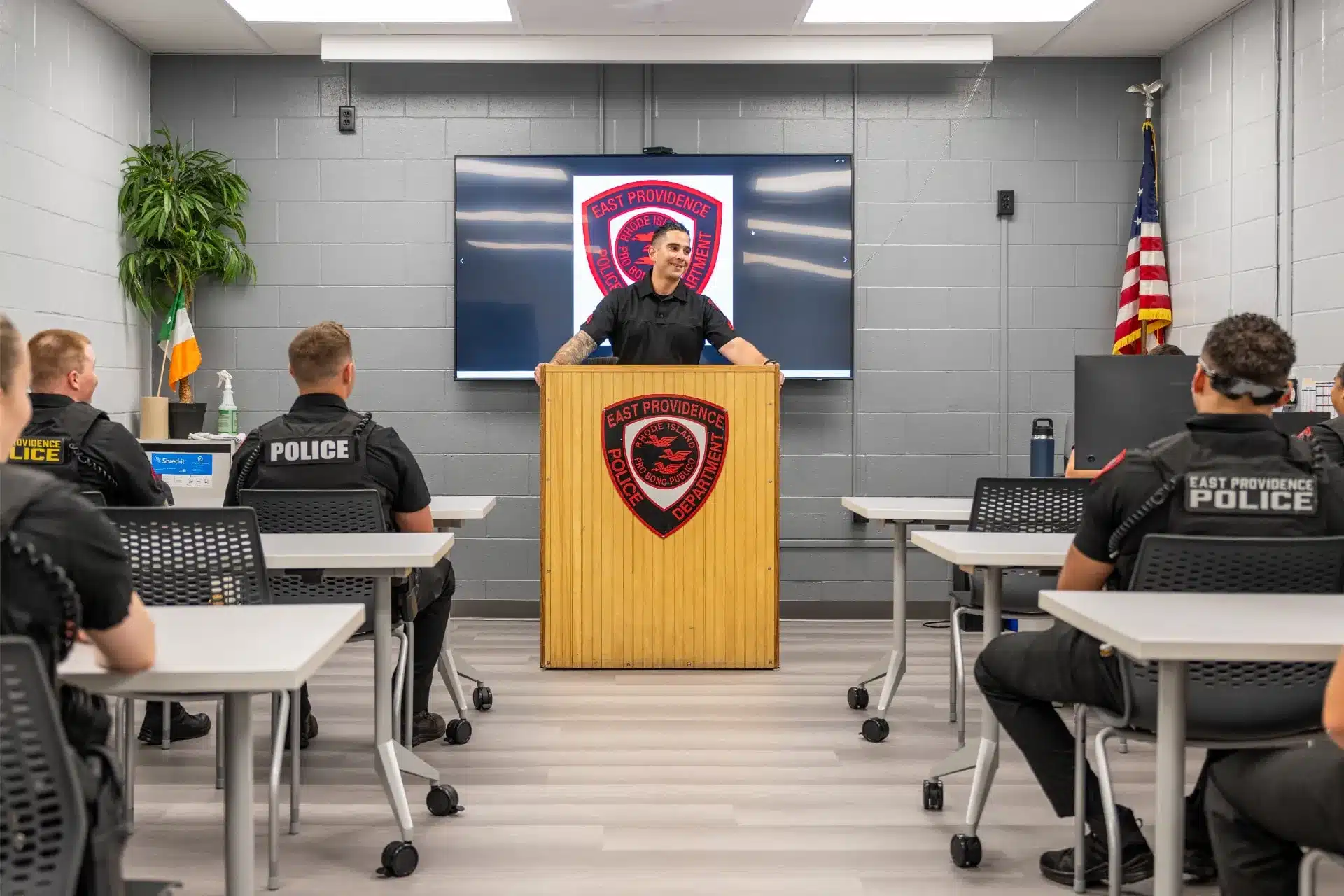 Officer at desk